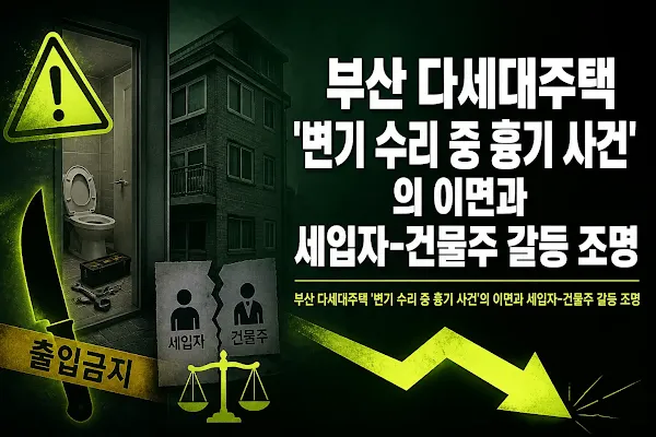 부산 다세대주택 '변기 수리 중 흉기 사건'의 이면과 세입자-건물주 갈등 조명