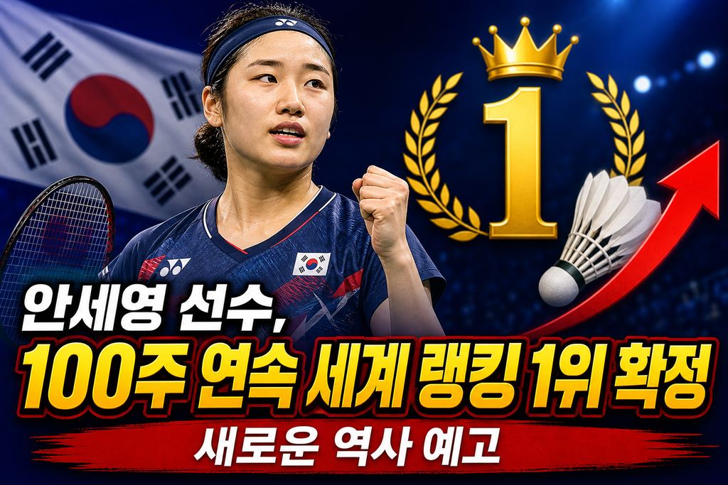 안세영 선수, 100주 연속 세계 랭킹 1위 확정…새로운 역사 예고