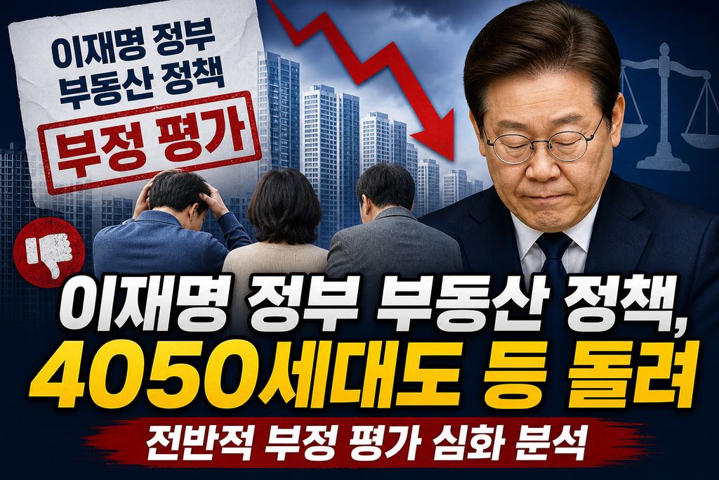 이재명 정부 부동산 정책, 4050세대도 등 돌려…전반적 부정 평가 심화 분석