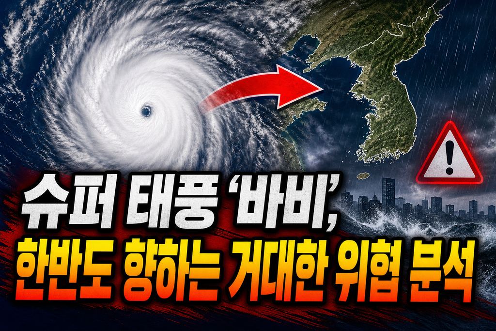 슈퍼 태풍 '바비', 한반도 향하는 거대한 위협 분석