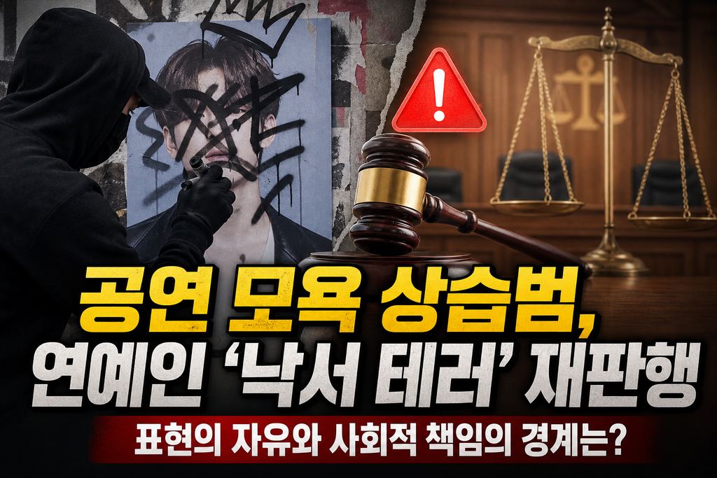 공연 모욕 상습범, 연예인 '낙서 테러' 재판행...표현의 자유와 사회적 책임의 경계는?
