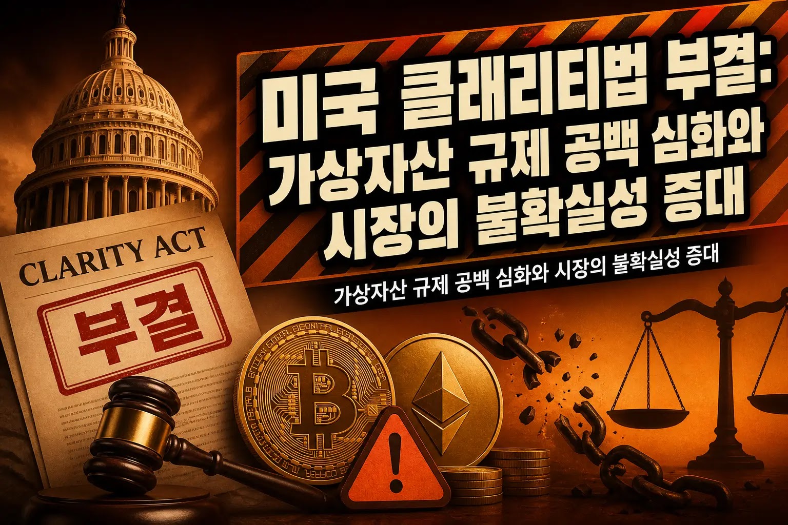 미국 클래리티법 부결: 가상자산 규제 공백 심화와 시장의 불확실성 증대