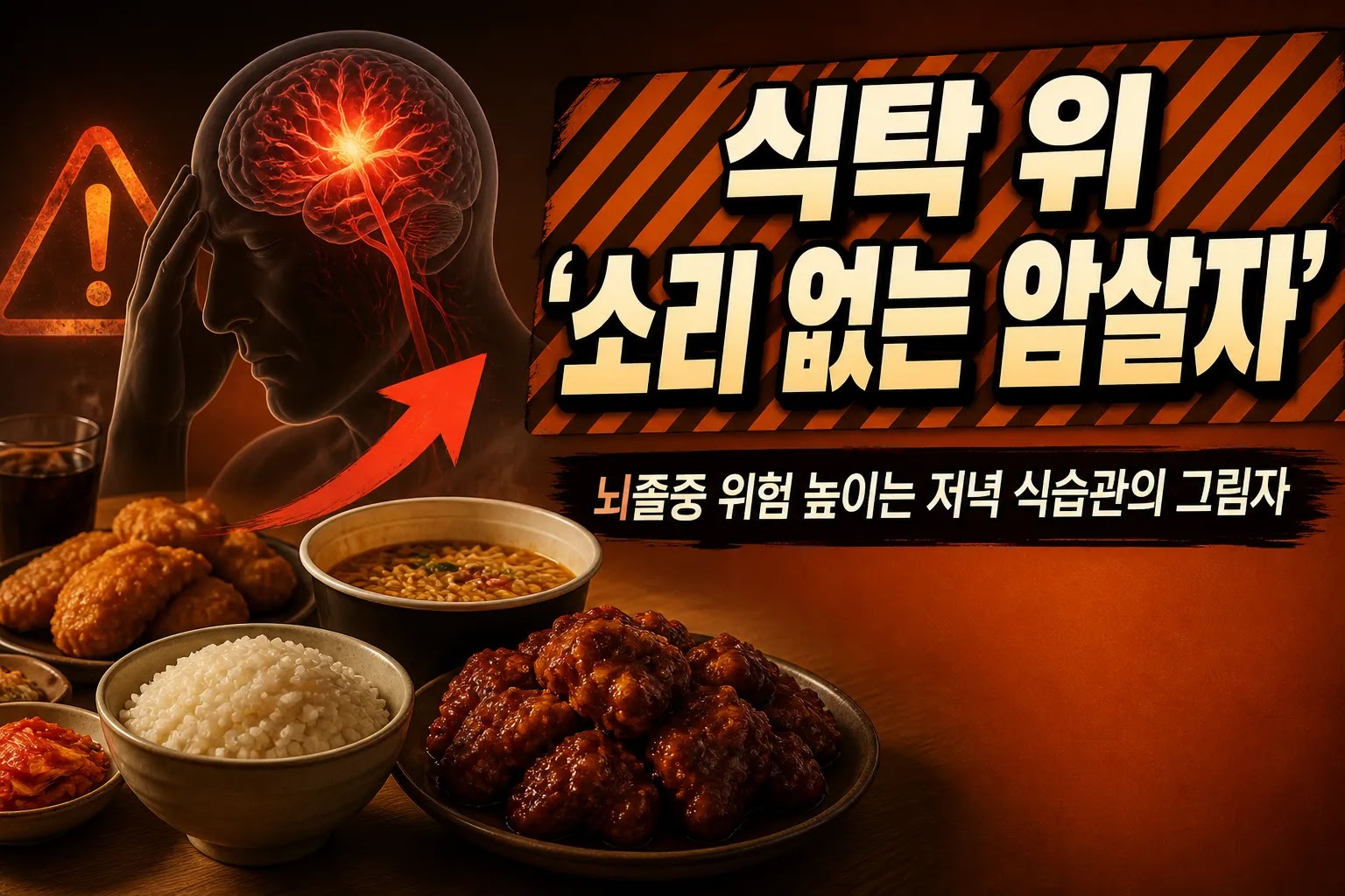 식탁 위 '소리 없는 암살자', 뇌졸중 위험 높이는 저녁 식습관의 그림자