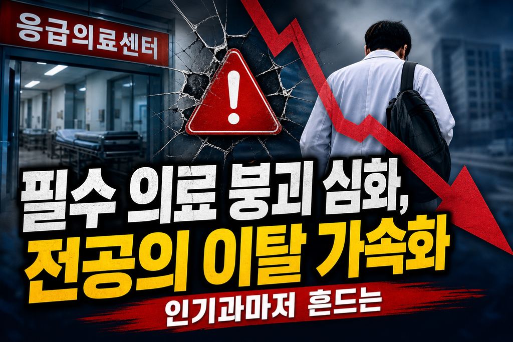 필수 의료 붕괴 심화, 인기과마저 흔드는 전공의 이탈 가속화