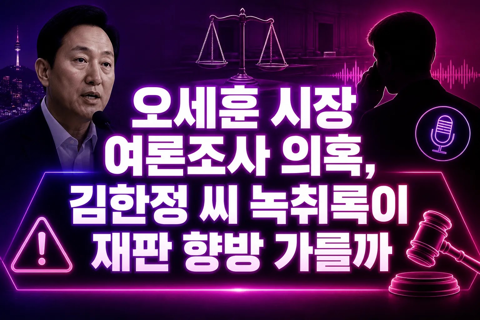 오세훈 시장 여론조사 의혹, 김한정 씨 녹취록이 재판 향방 가를까