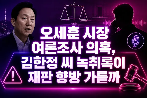 오세훈 시장 여론조사 의혹, 김한정 씨 녹취록이 재판 향방 가를까