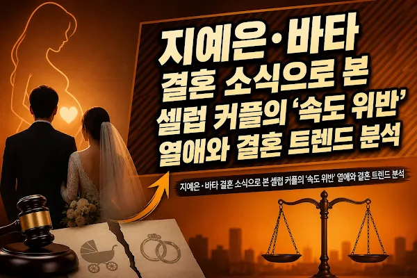 지예은·바타 결혼 소식으로 본 셀럽 커플의 '속도 위반' 열애와 결혼 트렌드 분석