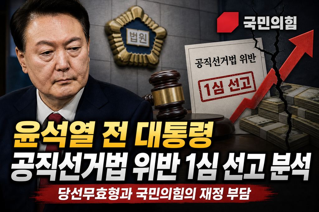 윤석열 전 대통령 공직선거법 위반 1심 선고 분석: 당선무효형과 국민의힘의 재정 부담