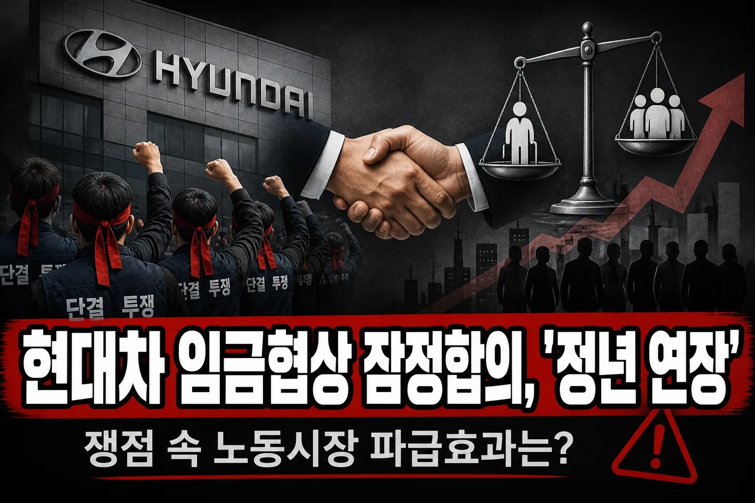 현대차 임금협상 잠정합의, '정년 연장' 쟁점 속 노동시장 파급효과는?