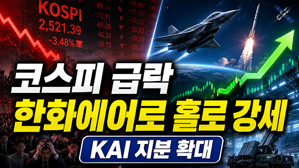 코스피 5% 폭락에도 오른 한화에어로스페이스…KAI 지분 11.21%가 바꾼 주가 전망